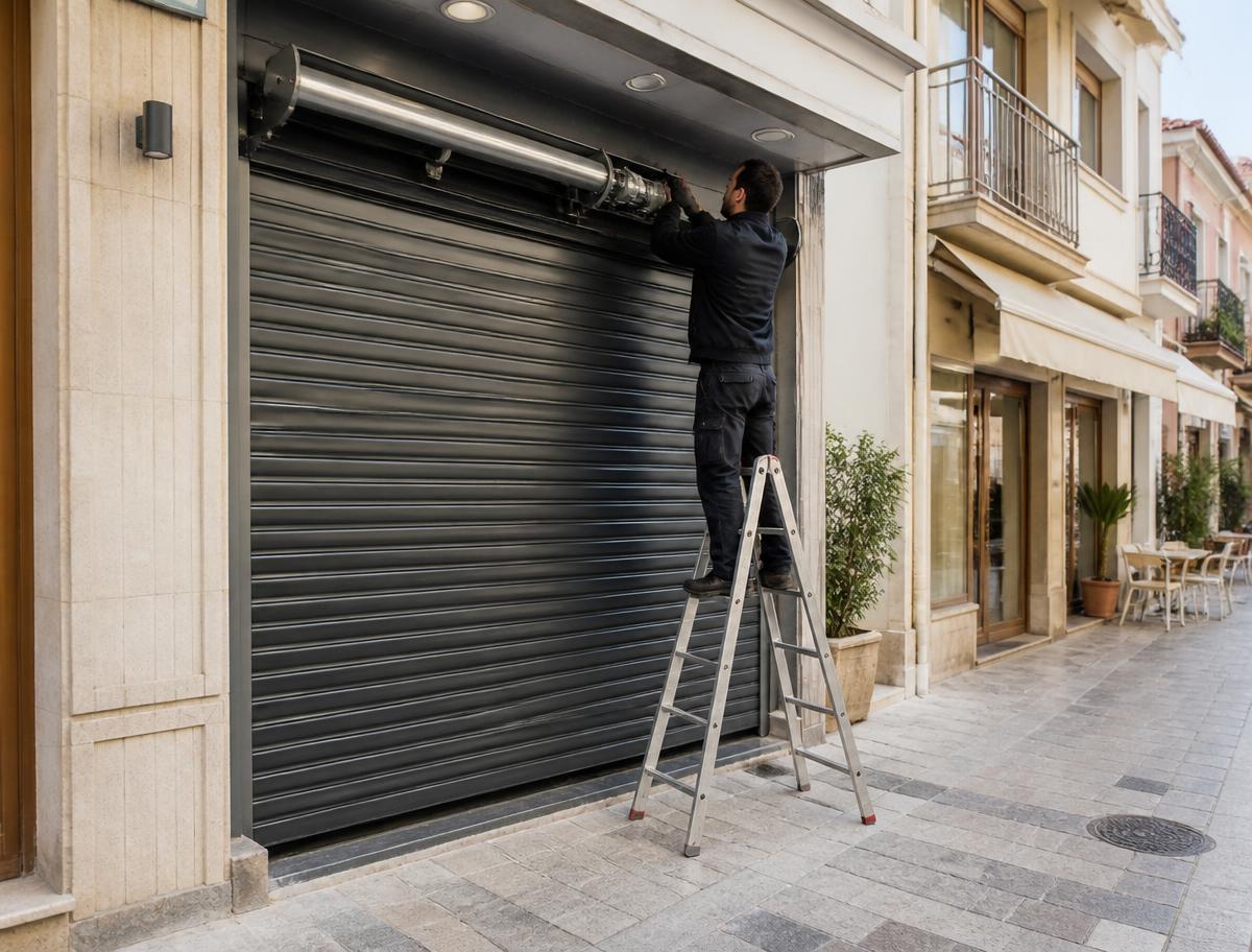 Τεχνικός σε ρολό καταστήματος στο Χαλάνδρι